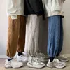 Mężczyźni Jogging Spodnie Nowy Styl Jesień Zima Zimowa Dorywczo Luźne Proste Szerokie Noga Sztruks Spodnie Męskie Spodnie Comfort Streetwear G0104