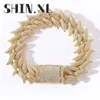 18mm Miami Lock Thorn Cuba Link Kedja Iced Out Zircon Gold Silver Plated Mens Fashion Cuban Halsband