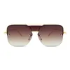 Trendys Oversize Okulary przeciwsłoneczne Kobiety luksusowy moda jednoczęściowa czarna zacieniona soczewka duża metalowa rama okulary słoneczne dla męskich UV4007865963