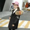 韓国版冬の子供たちのダウンジャケットガールビッグ厚いフード付きミディアム長さ211027