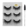 Handgjorda återanvändbara 3 par Falska ögonfransar förlängningar Set Soft Light Curly CrissCross Tjock naturlig 3D Mink Fake Lashes Makeup Tillbehör för ögon