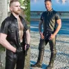 Mannen Past European American Mens Imitatie PU Lederen Shirt Nachtclub Stage DS Performance Kleding / 40 211009