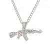 Pendant Necklaces 2021 Creative Fashion Boutique Necklace Jewelry Automatic Rifle Rhinestone Inlaid Accessories Handsome Cool Style