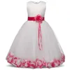 Flower Girl Baby Wedding Dress Fairy Petals Children's Clothing Girl Party Dress Kids Clothes Fancy Teenage Girl Gown 4 6 8 10T Q0716