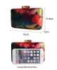 Clutch Bag Acrylic Female Evening Colorful Printing Random Pattern Women Shoulder Clutches Purse2567