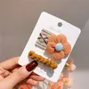 2021 New Fashion Children's Fabric Twist Hairpins Copricapo Sweet Girl Vintage Cute Flower Ricamo BB Clip Accessori per capelli