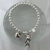 925 bracelets en argent Sterling pour femme chaîne de perles accessoires tendance Vintage Simple mignon ours pendentif fête bijoux sl510