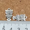 100pcs / lot 골동품 실버 올빼미 조류 매력 펜던트 제작 팔찌 결과 10.5x20mm A-234