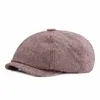 Wełniane czapki gazeciarza męskie kaszkiety w jodełkę czapka Gatsby wełniane czapki do jazdy inspirowane stylem vintage kapelusz zimowe Peaky Blinders berety