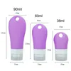 Silicone 38ml 60ml 90ml reutilizável mini tamanhos tamanhos de álcool tamanho pequeno tamanho de viagem sanitizer garrafa com gancho de suporte rrf11714