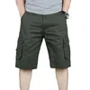 Shorts Cargo Masculino Verão Casual Praia Algodão Masculino Plus Size 46 Multi-Bolso Baggy Calças Curtas Masculinas