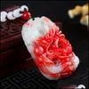 Necklaces & Pendants Jewelry Chicken Blood Jade Pendant Dragon Play Bead Charms Drop Delivery 2021 Wqaor