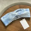 Colorful Breathable Headbands Tie Dye Headdress Novelty Design Crossed Hair Bands Letter Printed Headscarf