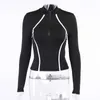女性ヨガセット2ピースブラックファッションバイタルシームスポーツスーツジム服フィットスクリップトップシャツハイウエストスポーツウェアx0629