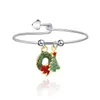 10 Pcs / Lot Fashion Accessories Mix Style Custom Tree Socks Snowflake Charm Bracelets Bangles Christmas Alloy Holiday Beads Bracelet For Xmas Gift