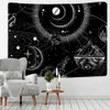 Sun Moon Tapestry Svart Vit Starry Sky Wall Hängande Astrologi Divination Matwitchcraft Hippie Mandalas Psychedelic Taiji Decor 210609