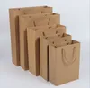 Presentförpackning Brun Kraft Paper Shopping Merchandise Party Väskor med Rope Handtag 16 Storlekar Partihandel