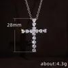 Pendant Necklaces Heart Shaped Gorgeous Zircon Crosses Pendants Choker Chains White Gold Color Necklace For Women Fashion Jewelry Wholesale