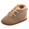 Första Walkers Baby Skor Born Girls Warm Patchwork Anti-Slip Boots Soft Sole Schoenen # 4S26