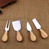 4pcs/set Knives Bard Set Oak bamboo wood Handle Cheese Knife slicer Kit Kitchen Cooking Tools cheedse cutter 200set=800pcs