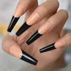 False unhas 24pcs extra longa estiletto ombre falsa em gel brilhante em gel de capa completa dicas de arte unhas de salão manicure home prud22