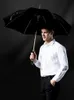 Paraplu's Luxe Paraplu Zwarte Gentleman Mannen Winddichte Sun Golf Parasol Outdoor Kids