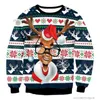Ugly Christmas Sweater Unisex 2021 Funny Deer Santa Claus Xmas Sweat Tops Hommes Femmes Xmas Sweat shirt Gift Couple Wholesale Y1118