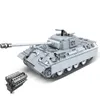 990PCS WW2 Military Panther Tank 121 Building Blocks Tiger Soldier Weapon Army Bricks Boys Toys For children Y0808