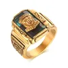 Gold Farbe Titan Männer Ringe Edelstahl Große Männliche Coole Schmuck Zubehör Marineblau Schwarz Rot Edelsteine Geschenke Mode Clu5631313