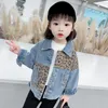 Jacken Frühling Herbst Kinder Freizeitjacke Mädchen Jeans Mäntel Kleine Jungen Leopard Patchwork Denim Oberbekleidung Kostüm 12M-9Y CL684