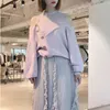 Kuzuwata Japanische Süße Pullover Herbst Frauen Jumper Solide O Neck Sexy Off Schulter Unregelmäßige Taste Gestrickte Pullover 211011