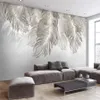 Beibehang Custom Wallpaper 3D Foto Muurschildering Papel de Parede Nordic Style Wall Simple and Elegant Mural Blues Feathed 3D Wallpaper