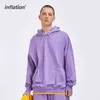 Inflacja ponadgabarytowa szyn z kapturem Mężczyźni Streetwear cienki wielokrotny kolor pusty zestaw kapturze Unisex Set Sportswear 211222