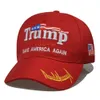 Berretto da baseball Trump 2024 Cappello moda protezione solare in cotone con fibbie regolabili Ricamo Lettere Cappelli USA Colore rosso e nero per l'estate all'aperto w-00747