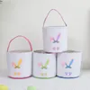 Stock Festive Easter Basket Bunny Printing Handbag Bucket New Bow Tote Bucket Xu