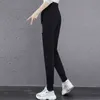 Casual Espesar Slim Cintura alta Pantalones de chándal suaves Mujeres Moda Deporte Baggy Tobillo Pantalones con banda con estilo Algodón Pantalones de gran tamaño Q0801