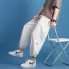 Calças masculinas verão 2021 fina moda knickerbockers nove calças de moletom em concha para homens