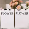 Blommabukett presentväskor med handtag Vit kartongfest Favor Package Mode Shopping Bag