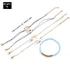 Link, cadeia lh 5 pcs / set beads pulseiras pulgles coração / mapa Double fino link azul para as mulheres moda redonda lantejoulas pulseras mujer