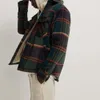 Za kurtka w kratę męska jesienno-zimowa casualowa, polarowa gruba koszula klapa ciepła dopasowana koszula płaszcze męskie płaszcze