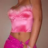 SEASONS Fur Patchwork Sexy Crop Tube Top Summer Clothes WomenStreetwear Outfits Club Tank Top ASVE80477 X0507
