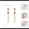 Knot Jewelry Drop Delivery 2021 Blingbling Temperament Snowflake Female Imitation Pearl Gem Tassel Earrings Ladies Fashion Elegant Simple Wil