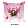 Glad mamma dag brev kudde fall rosa blomma tryckt kuddehölje för hem soffa dekorativa kuddar täcker