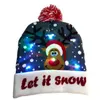 Unisex LED Błyszczące Christmas Hats Knent Beanie Winter Cap