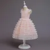 Korean Girls Cake Dress for Kids Princess Layered Boutique Ins Fashion Lace Vestido Clothing 210529