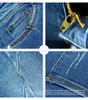 2086 Youaxon Women`s Crossing Line Patchwork Plus Size Marka Mid Mid Niski Talia Stretch Skinny Spodnie Dżinsy dla kobiet Denim Jean 210809