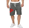 Men Summer Casual Shorts Quick Drying Fitness Short Beach Shorts Men Boardshorts Elastic Waist Solid gym Clothing Brand LOGO Print