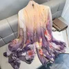 2022 Women Scarf Summer Print Silk Scarves For Lady Shawls Female Hijabs Pashmina Foulard Bandana Neck Hijabs Long Size Scarfs Y220228