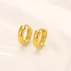 Classic women's Heavy Solid 24K Yellow Fine Gold GF Huggies Hoop Earrings BEAUTY