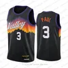 PhoenixSunsMen Devin 1 Booker Chris Paul Deandre Ayton Jae Crowder 2020-21 Black City Basketball Jersey New Uniform